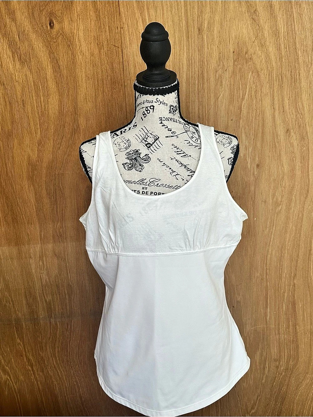 George White Camisole Stretch  Tank Top XXL Cotton Blend GL39K250